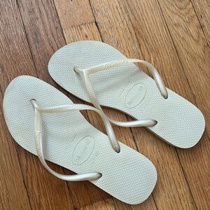 White Havaianas Flip Flops